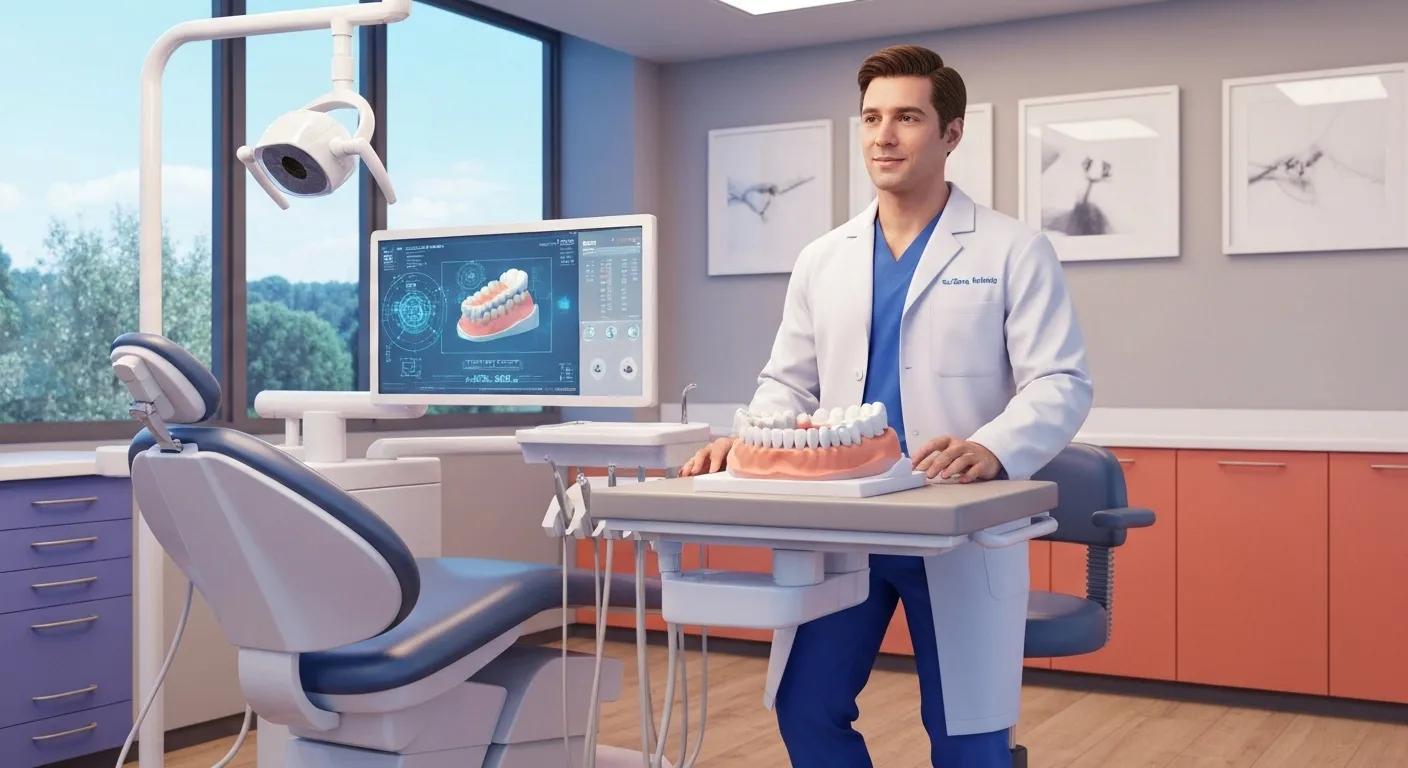 CEREC same-day dentistry in a modern dental office with a dentist and relaxed patient